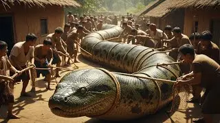 Villagers Capture a Giant Anaconda 😱 | Shocking Rescue Scene#youtubvideo #enakonda