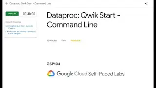Dataproc Qwik Start -Command Line [GSP104] || Google Cloud Skills Boost