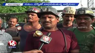 Singareni workers urge company to provide LED lamps - Adilabad (02-05-2015)