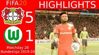 FIFA20 | Hat trick for Leon Bailey | BAYER LEVERKUSEN 5 -1 VfL WOLFSBURG | BUNDESLIGA HIGHLIGHTS
