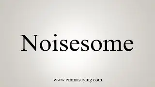 How To Say Noisesome