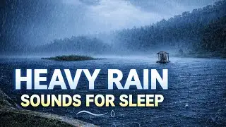 Soothing Heavy Rain by the Lake 🌧️ Rain Sounds for Sleeping & Relaxing