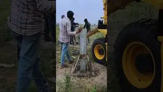 Solar pile concrete casting and to check spirit level tube #solar