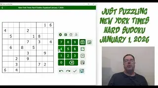 New York Times Hard Sudoku January 1 2026