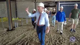 Walled Lake Western staff get a sneak peek inside the construction of the school's new addition