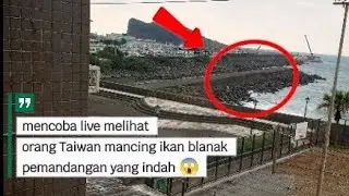 Melihat orang luar negri memancing ikan belanak dan pemandangan di new Taipe city taiwan 😱🎣