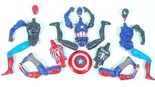 Merakit Captain America, Spiderman Miles Morales dan Venom Miles Morales - Superhero Toys