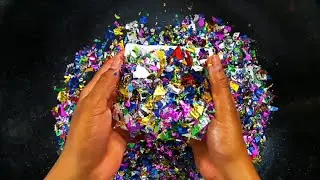 Fresh Blocks with Baby oil & Huge Pile of Colourful Confetti &bull; Oddly Satisfying &bull; Gymchalk ASMR 🎊🎉