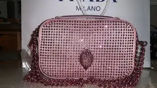 Kurt Geiger pink crystal camera bag