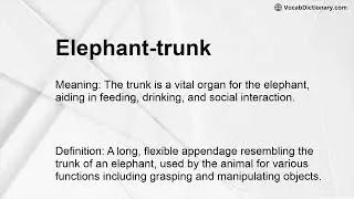 Elephant-trunk Meaning