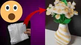 foam sheet flower making with  flower vase# creative ark #pleasesubscribe