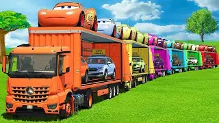 MASSIVE CONVOY TRANSPORT WITH MQUEEN CARS, SKODA & TRUCKS - FS25