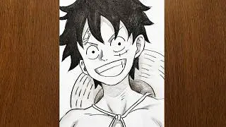 How to Draw Monkey D Luffy (Onepiece) - Step by Step Tutorial | Anime Drawing Easy