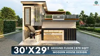 30x29 Feet Modern House Design 3D | Terrace Garden | 3BHK House Plan | Infra Design Hub
