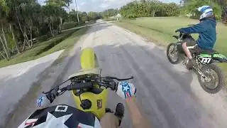 Kawasaki KLX300 + Suzuki JR80 - Wheelies!