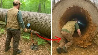 Metal Detector Kept Beeping Near a Fallen Hollow Oak, Then He Crawled Inside&hellip;