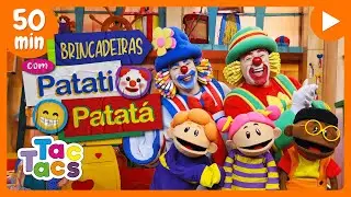 1 HORA DE BRINCADEIRAS, JOGOS E MÚSICAS COM PATATI E PATATÁ | CONTEÚDO INFANTIL