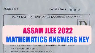 Assam JLEE 2022 Mathmatics Answers Key