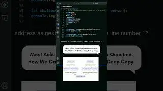 Interview question: How to do Shallow copy and deep copy in javascript. #js #javascript #frontend