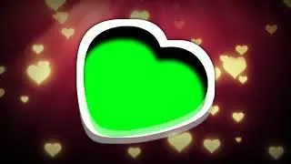 3D Heart green screen frame animation hd  Love heart frame chroma key