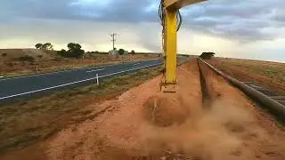 Excavating Gravity Pipeline Trench