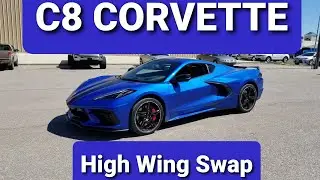 C8 Corvette High Wing Spoiler Swap (Time Lapse)