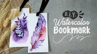 📚 Painting a BEAUTIFUL Feather Bookmark Using Watercolor | Easy Tutorial | DIY Gift Idea