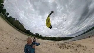Extreme kite flying at the beach