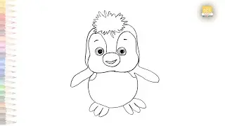 Cartoon Penguin drawing from Masha the Bear | How to draw Cartoon Penguin step by step | Cartoon art