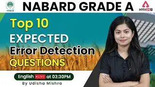 NABARD Grade A Preparation | English by Udisha Mishra | Top 10 Expected Error Detection Questions