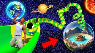 SHINCHAN AND FRANKLIN WENT TO SPACE THROUGH ROAD AND TRIED FLYING WORLD WATER SLIDE CHALLENGE GTA 5