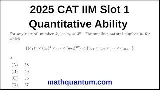 Question 06 2025 CAT IIM Quantitative Ability Slot 1 For any natural number k, let a_k = 3^k