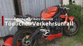 T&ouml;dlicher Motorradunfall: Motorradlenker nach Sturz in Taiskirchen im Innkreis von Auto &uuml;berrollt
