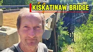 Historic Kiskatinaw curved wooden bridge ALASKA HIGHWAY