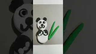 how to make clay panda🐼#shortvideo #school project#viralvideo #clayart #clayartandcraftideas #clay