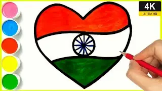 26 January special flag drawing  || republic day drawing easy step by step || Indian flag drawing. 