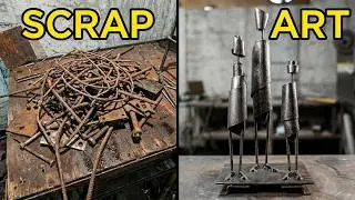 &ldquo;Abstract Triple Iron Sculpture &ndash; Creating Modern Art from Scrap Metal&rdquo;r