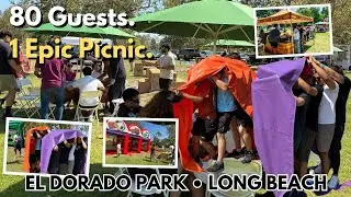 👉80 Guests, MEGA Field Games, 1 Epic Small Company Picnic | El Dorado Park Long Beach Lakeview Grove