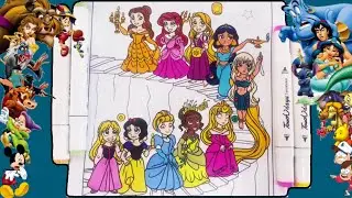 10 Disney Little Princesses Coloring Book with Makers #coloringpages #coloringbook #disney