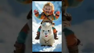The little elf smiles, laughs, and waves while sitting. Video Art AI. #ai #aiart #art #lovely #funny