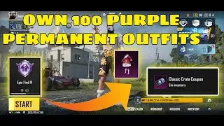 OWN 100 PURPLE PERMANENT OUTFITS || own 100 purple permanent outfits in bgmi