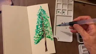 JusArt Travel Watercolor Set Review | Painting a Watercolor Tree with Water Brush Pen
