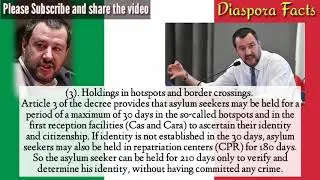 Full details of what the Security and Immigration Law (Salvini's decree) provides