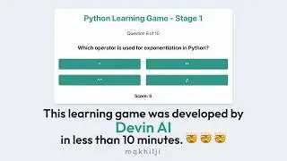 Python Learning Game Created by Devin AI