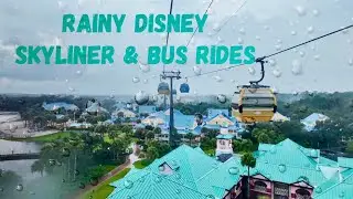 Ride W/Me~ Caribbean Beach Resort Skyliner Then Bus To Typhoon Lagoon On A Rainy Day