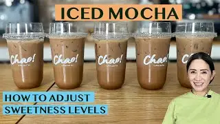CAFE TIPS: HOW TO ADJUST SWEETNESS LEVEL FOR ICED MOCHA 0%, 25%. 50%, 75%, 100% - for Instant Coffee