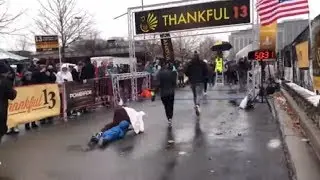 Baby And His Mum Stumbled And Fell While Running In A Marathon