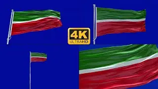 Tatarstan flag blue screen 4k