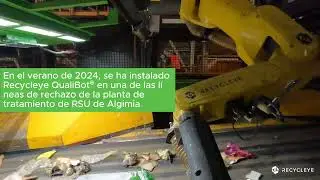 URBASER AI robot sorting residue line at MSW treatment plant in Algimia - Recycleye QualiBot&reg;