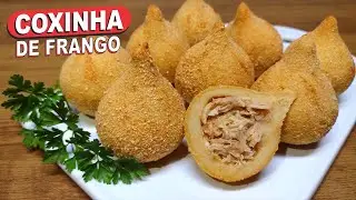 MASSA DE APENAS 3 INGREDIENTES❗😱 COXINHA DE FRANGO ECONÔMICA, SEQUINHA E DELICIOSA / SEM LEITE